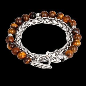 8inch x 8mm Tiger Eye Bead Franco Bracelet